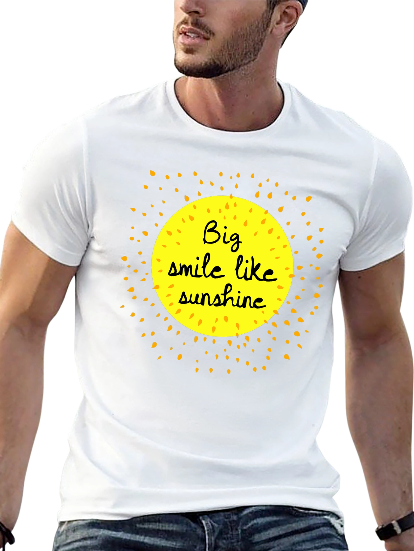 Smile Like Sunshine Black Graphic T-Shirt