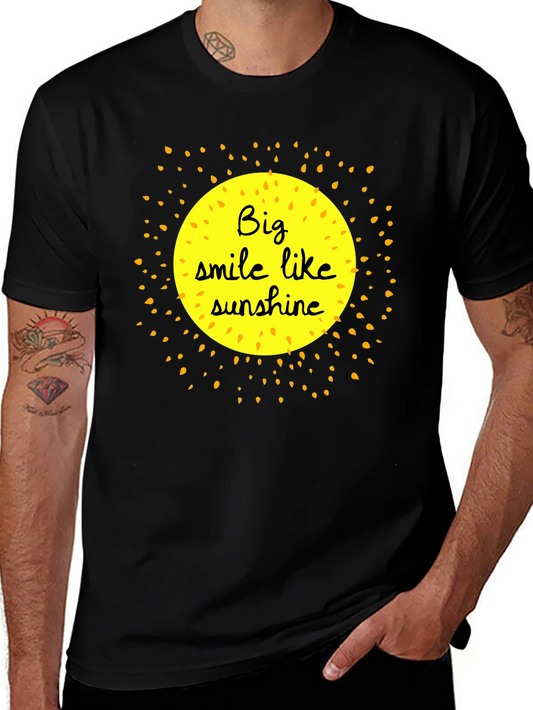 Smile Like Sunshine Black Graphic T-Shirt
