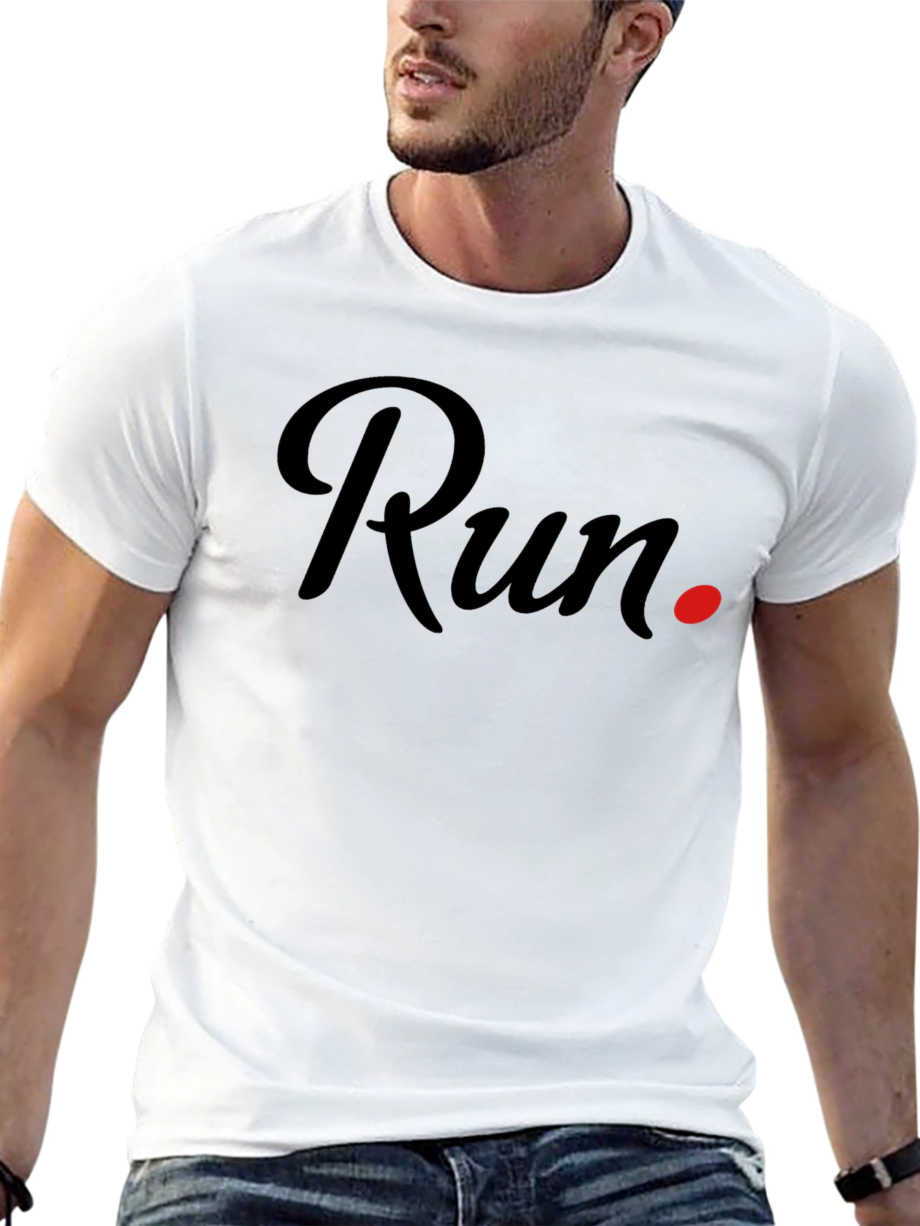 Run Graphic T-Shirt - Sporty Casual Tee