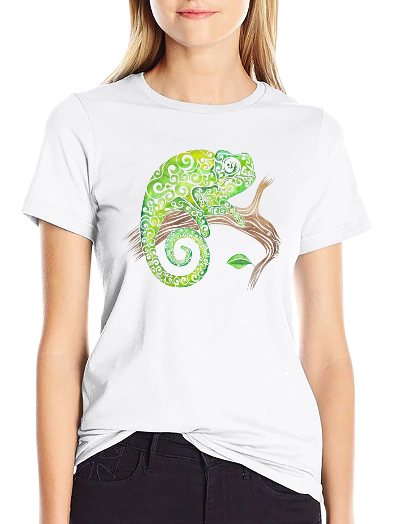 Chameleon Graphic Tee - Cool Reptile Design