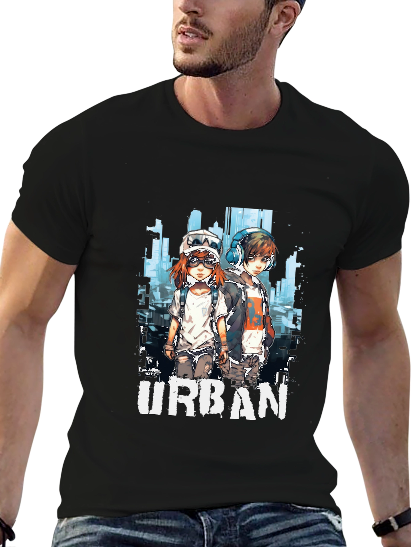 Urban Anime Graphic T-Shirt