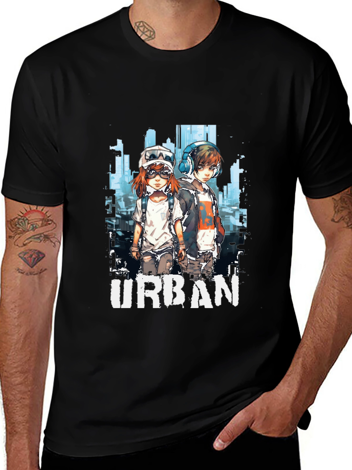 Urban Anime Graphic T-Shirt
