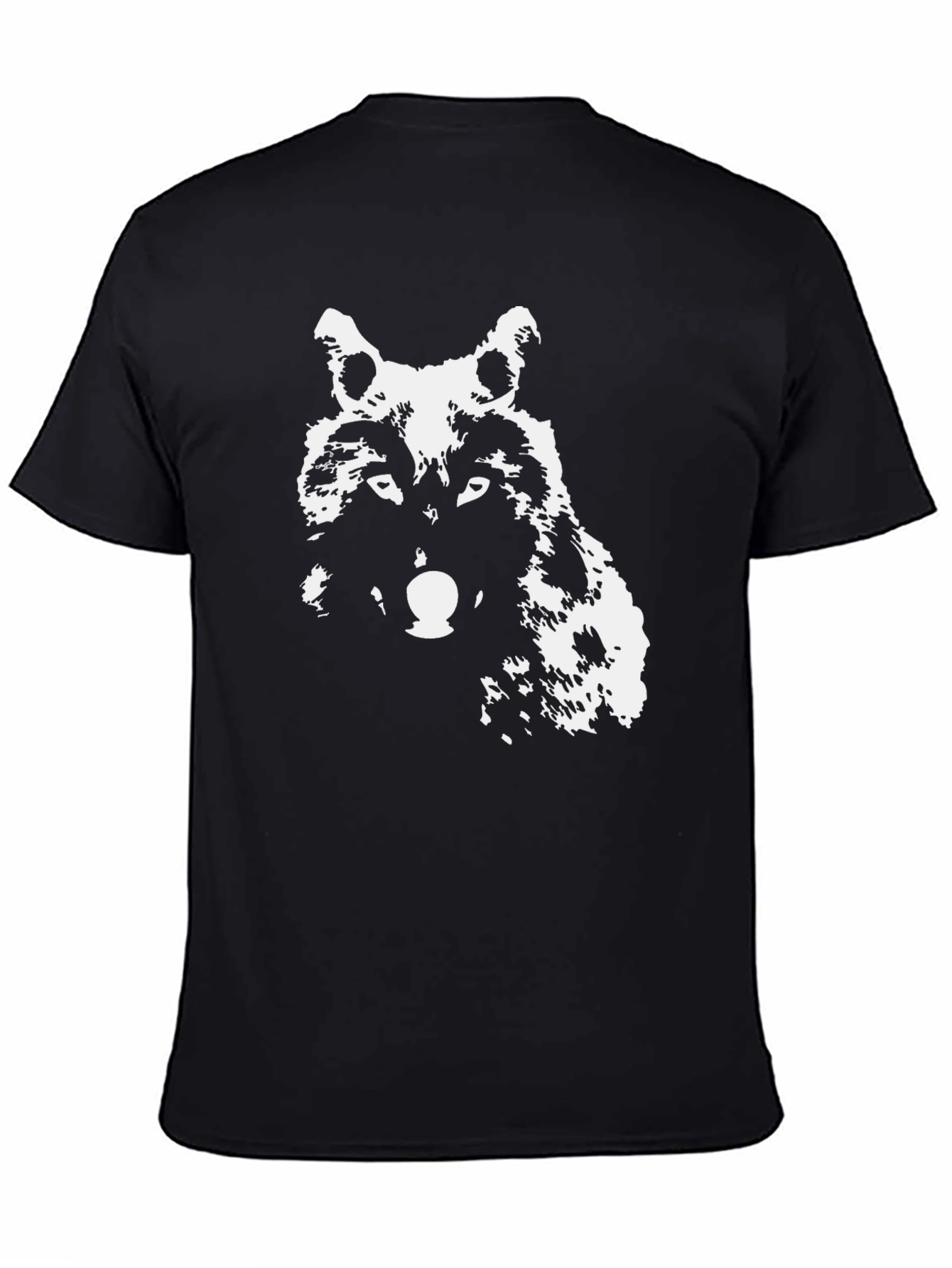 Wolf Graphic Print Black T-Shirt - Casual Style