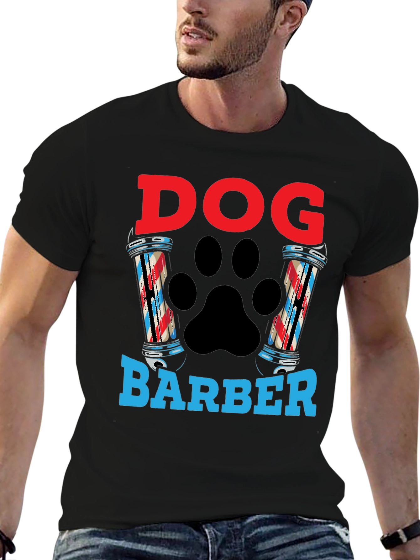 Dog Barber T-Shirt - Grooming Paw Print Tee