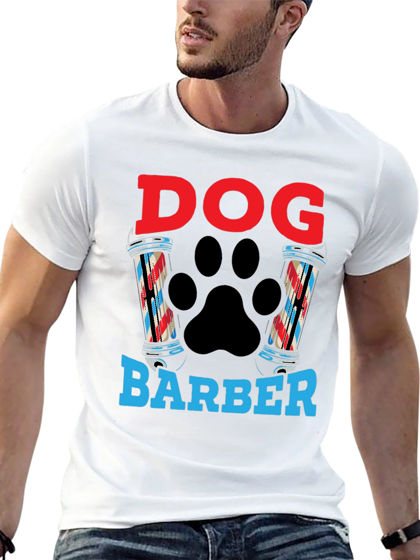 Dog Barber T-Shirt - Grooming Paw Print Tee