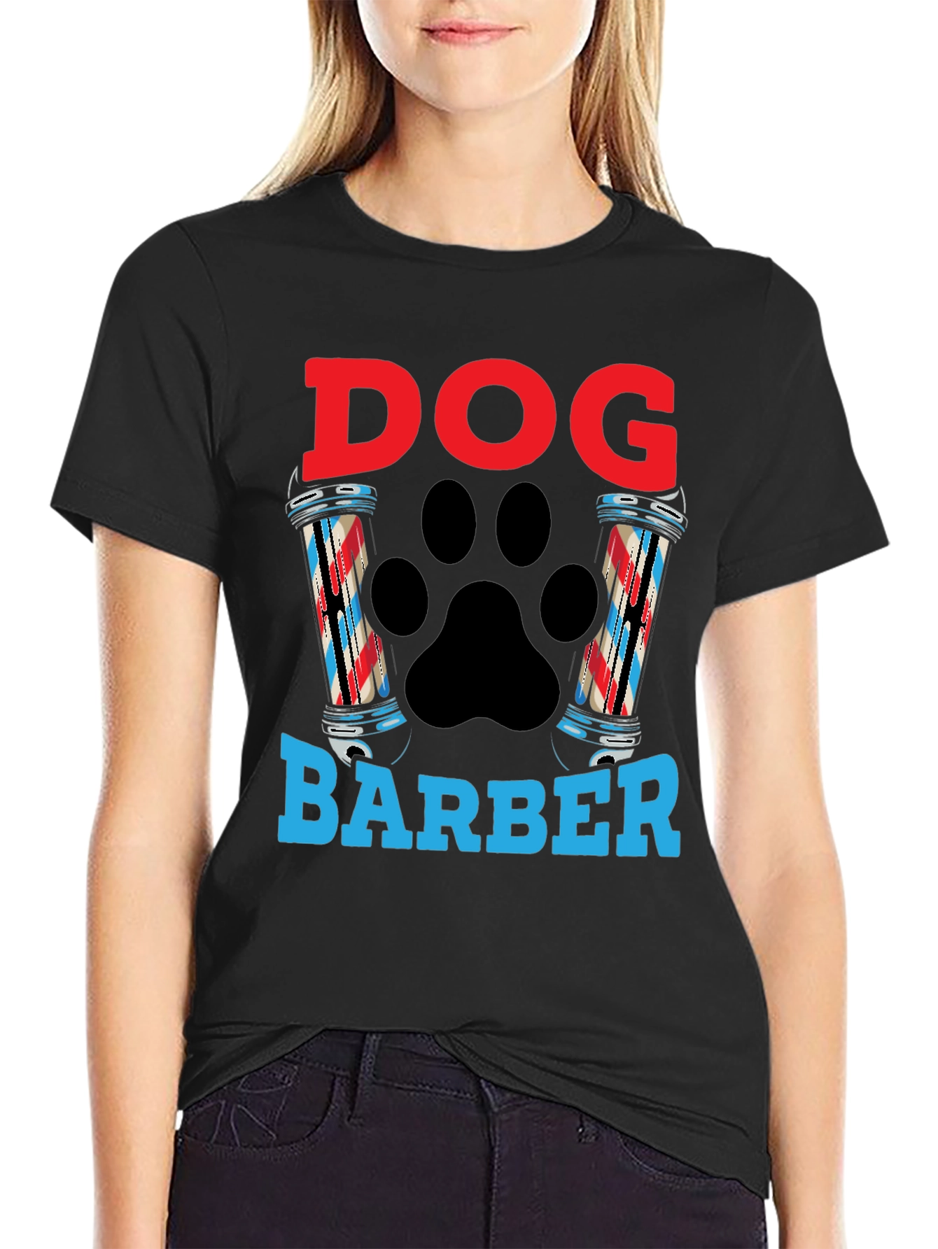 Dog Barber T-Shirt - Grooming Paw Print Tee