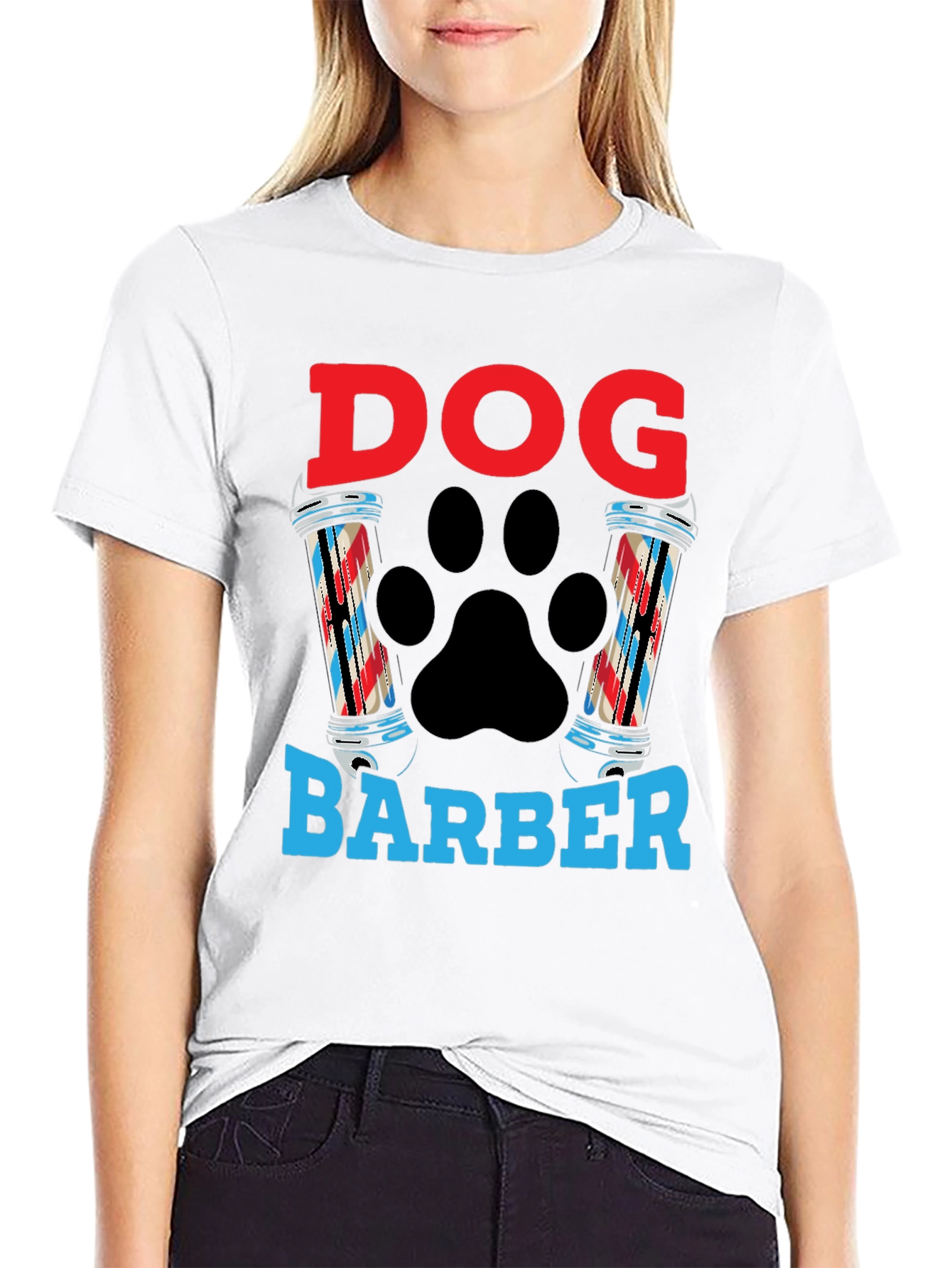 Dog Barber T-Shirt - Grooming Paw Print Tee