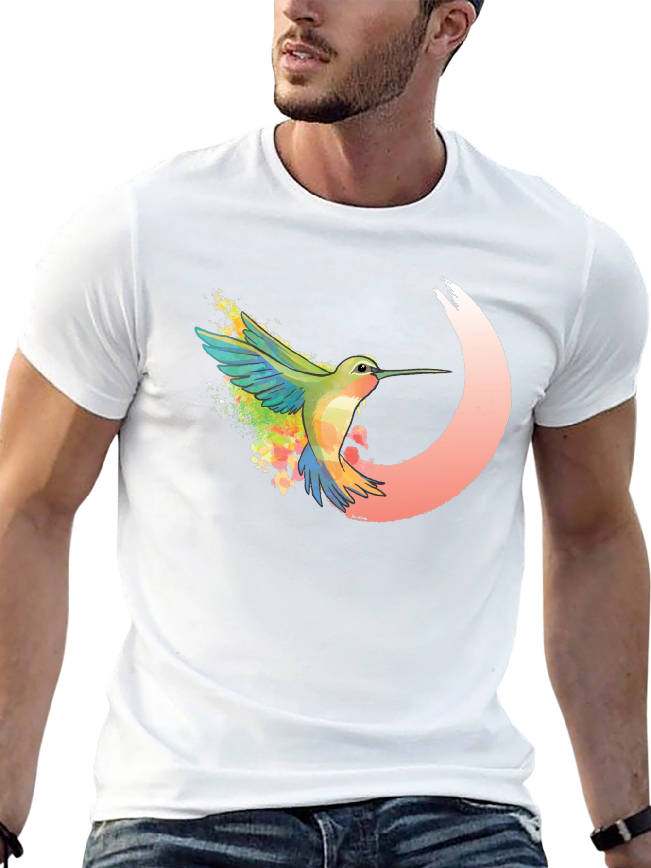 Hummingbird Graphic Tee - Artistic Design
