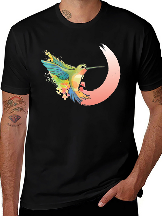 Hummingbird Graphic Tee - Artistic Design