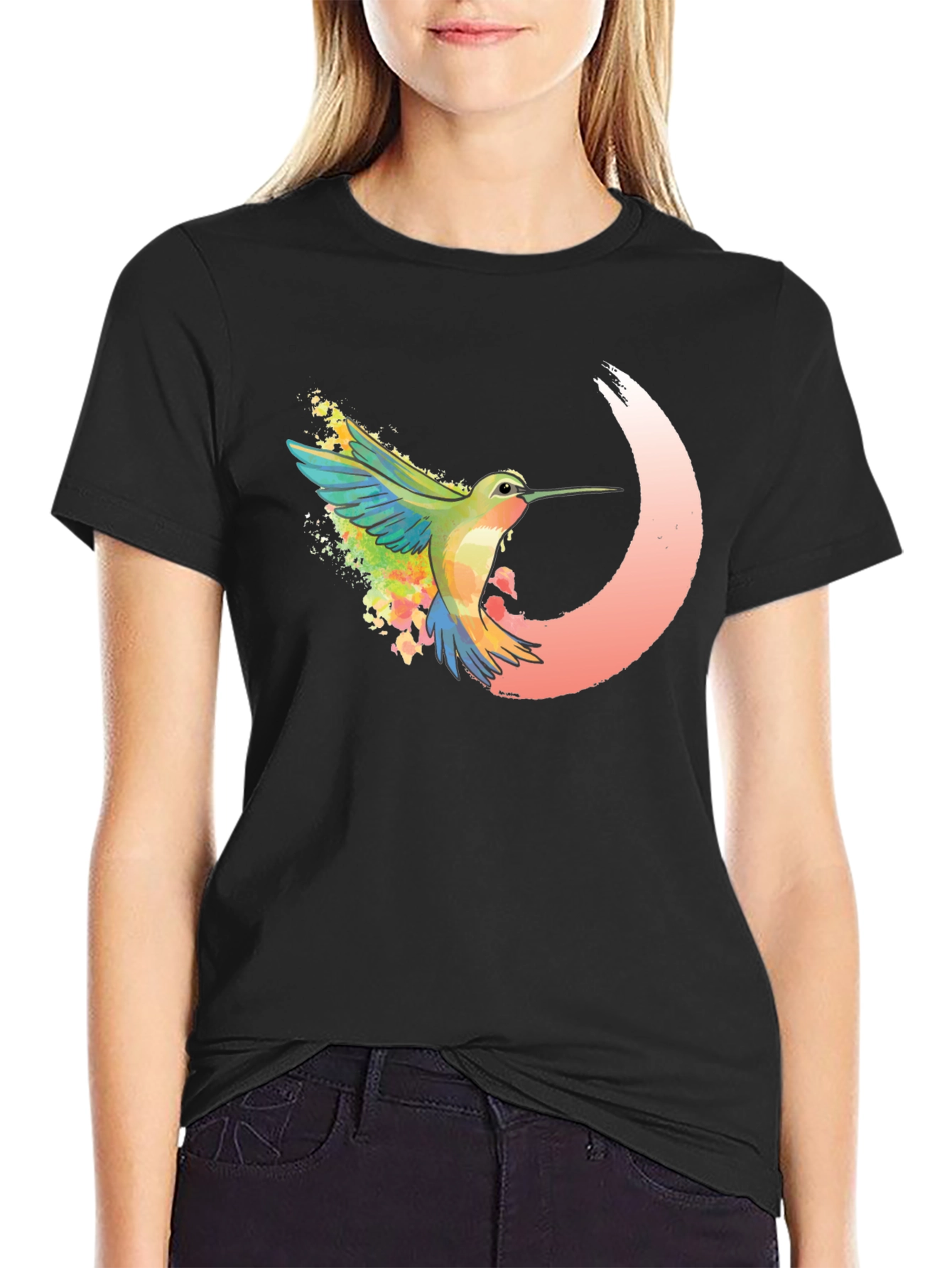 Hummingbird Graphic Tee - Artistic Design