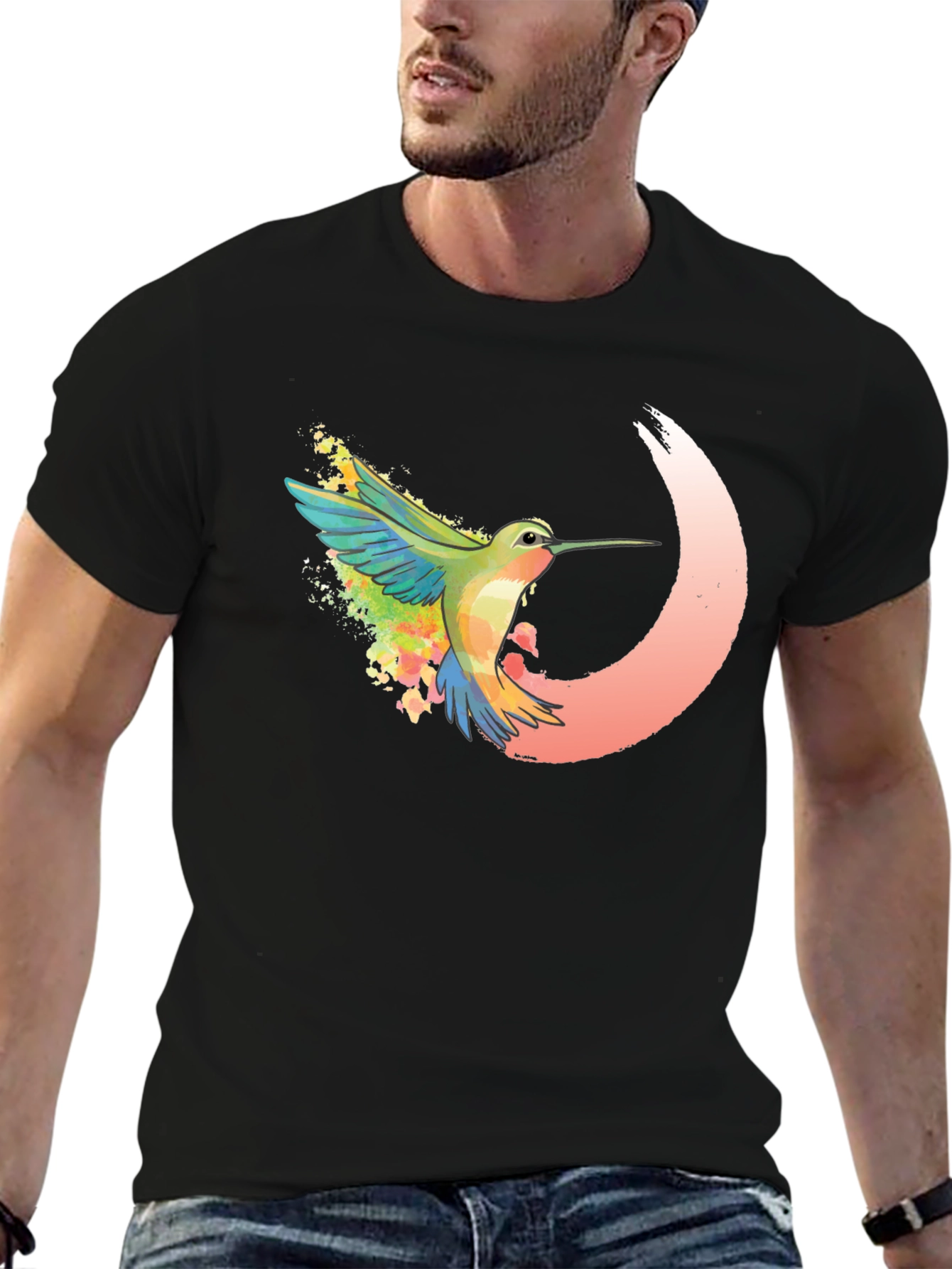 Hummingbird Graphic Tee - Artistic Design