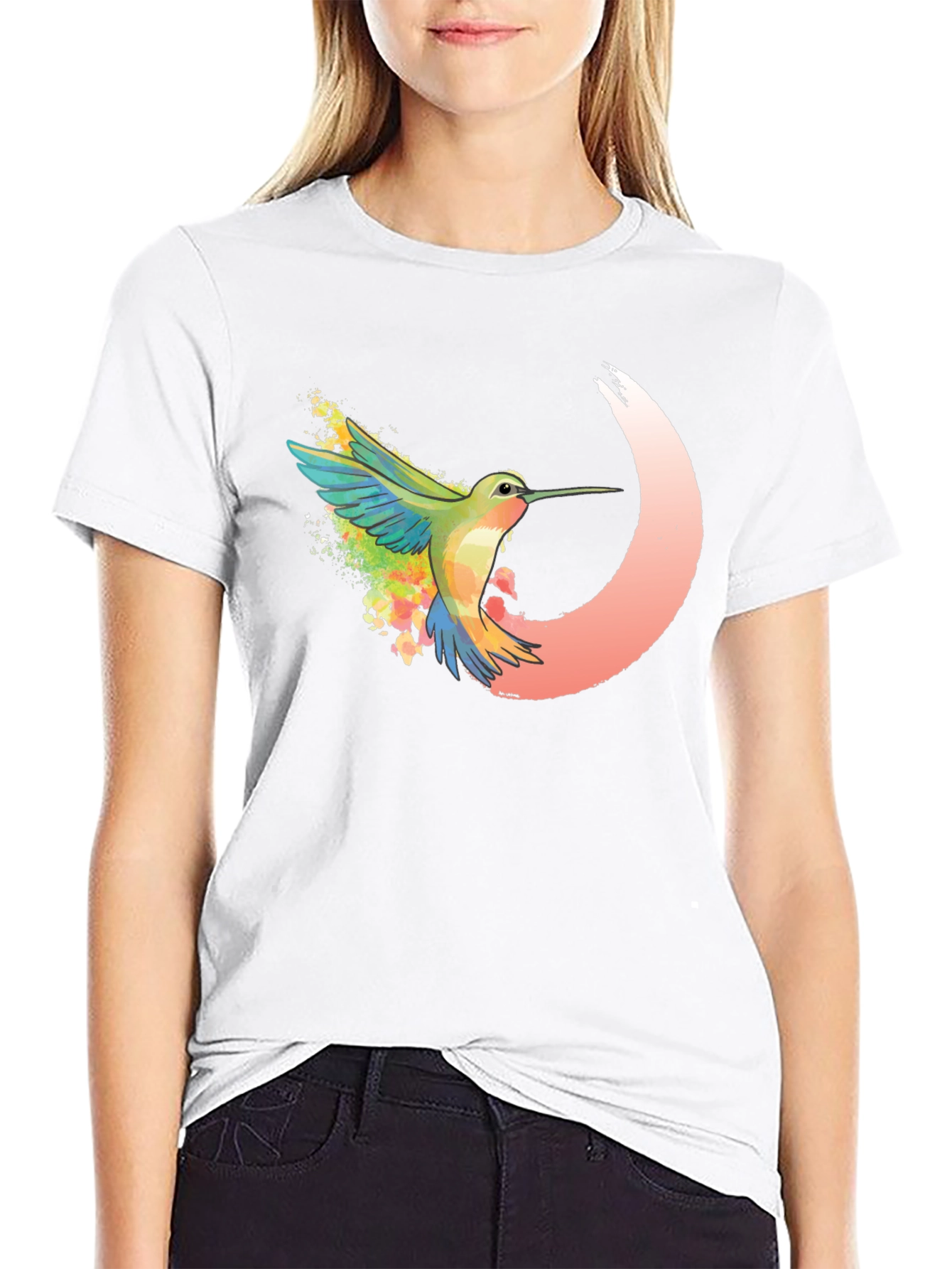 Hummingbird Graphic Tee - Artistic Design