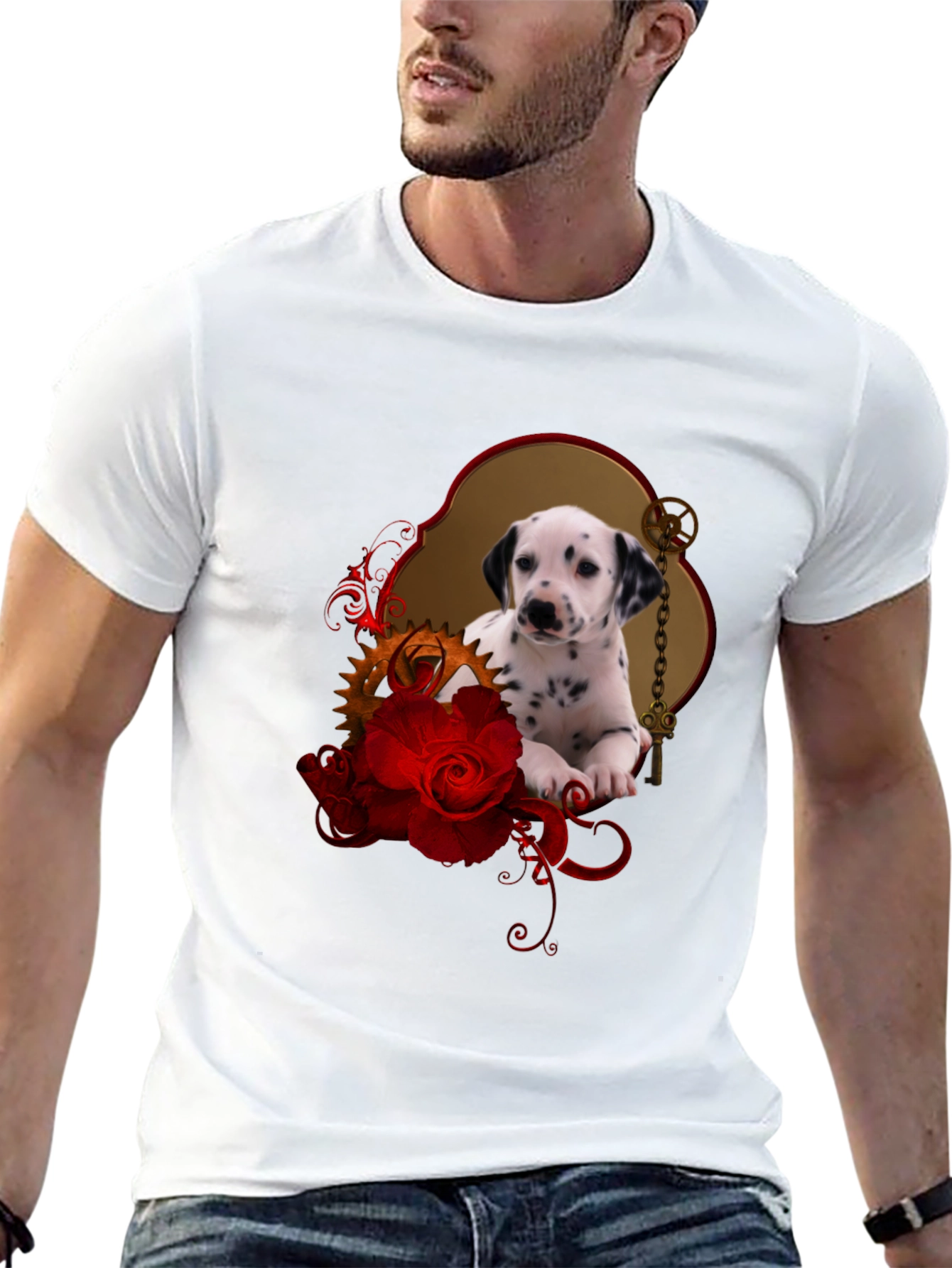 Dalmatian Puppy & Roses T-Shirt