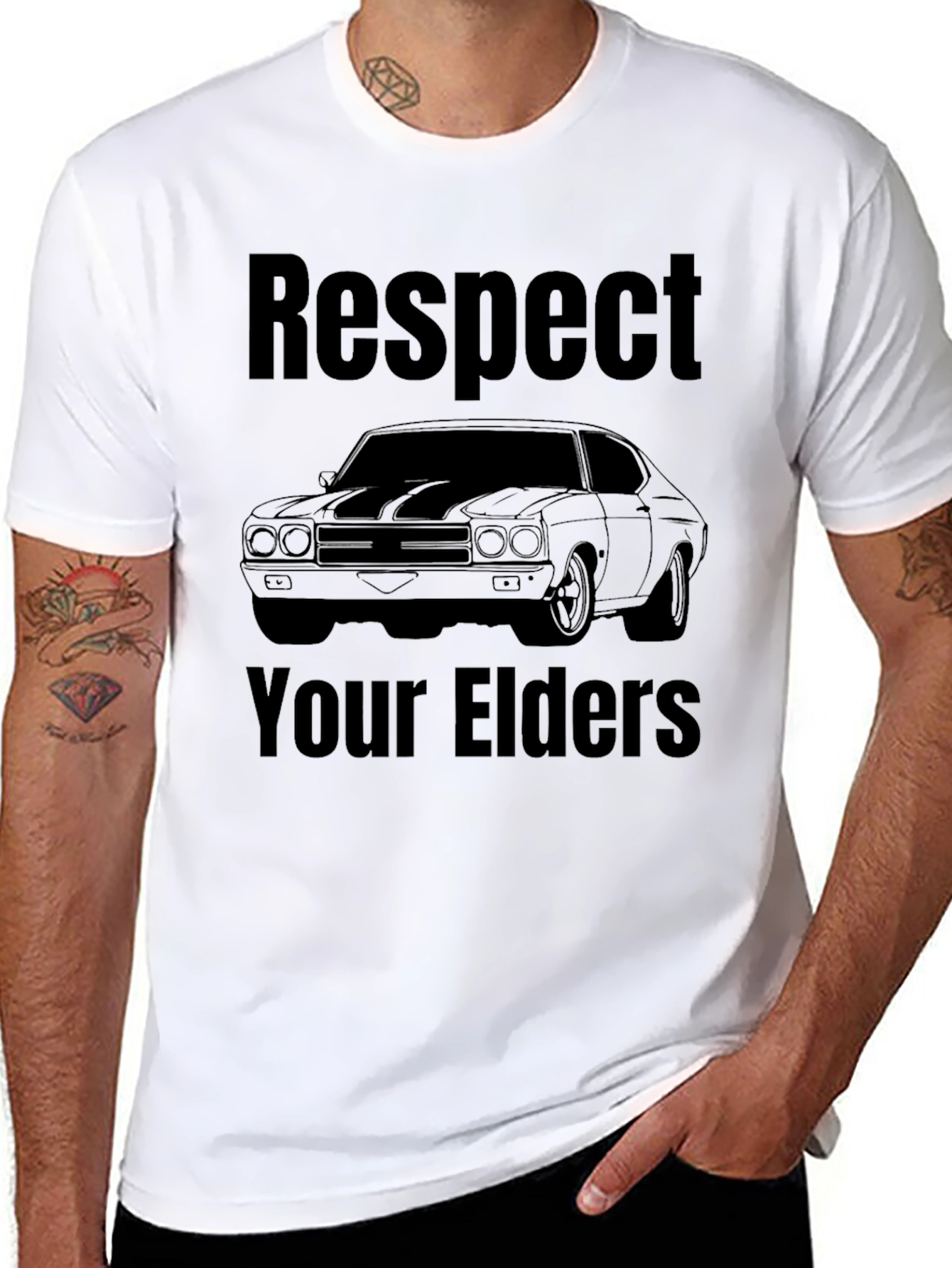 Respect Your Elders Car Graphic T-Shirt