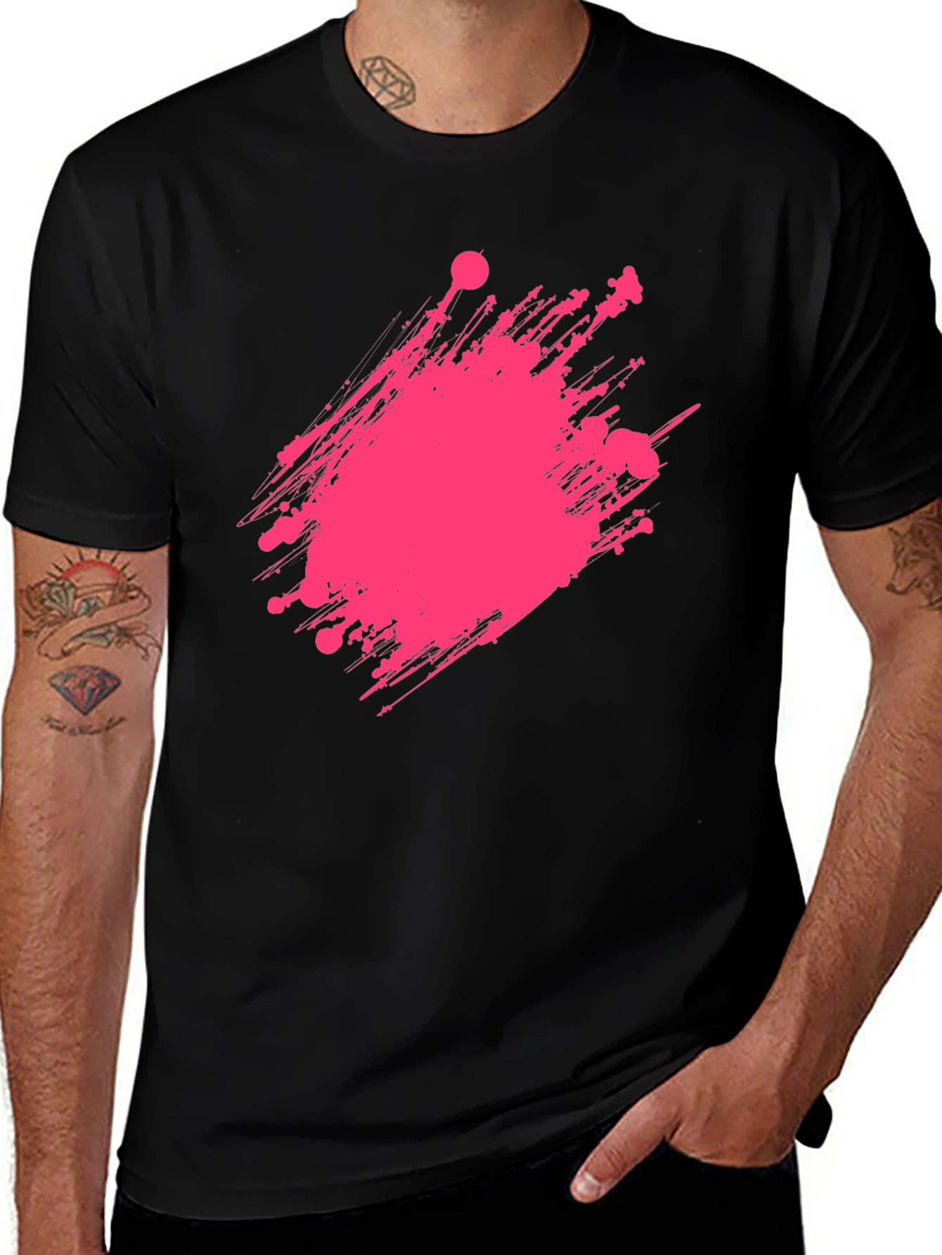 Modern Graphic Print Crew Neck T-Shirt