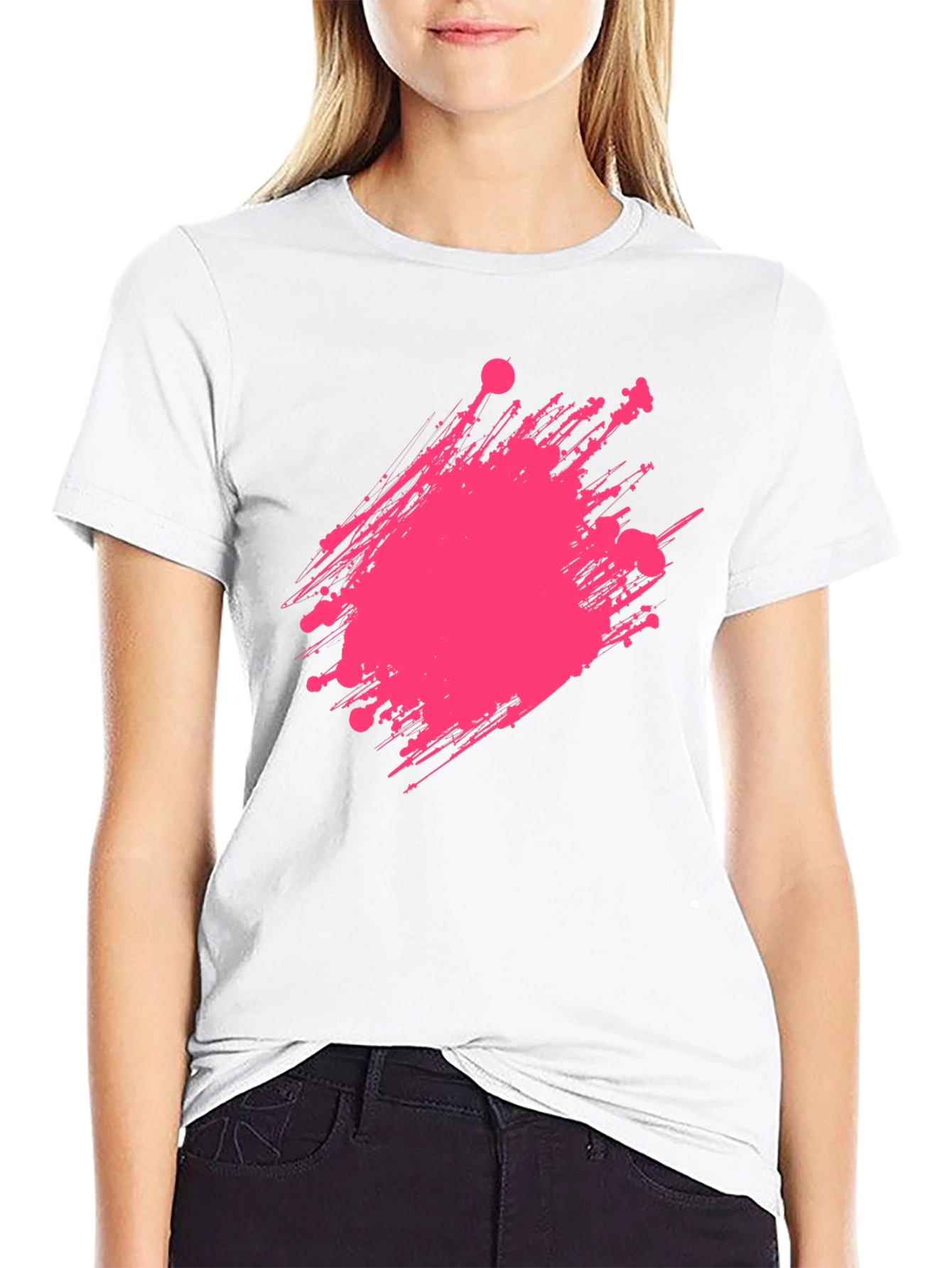 Modern Graphic Print Crew Neck T-Shirt