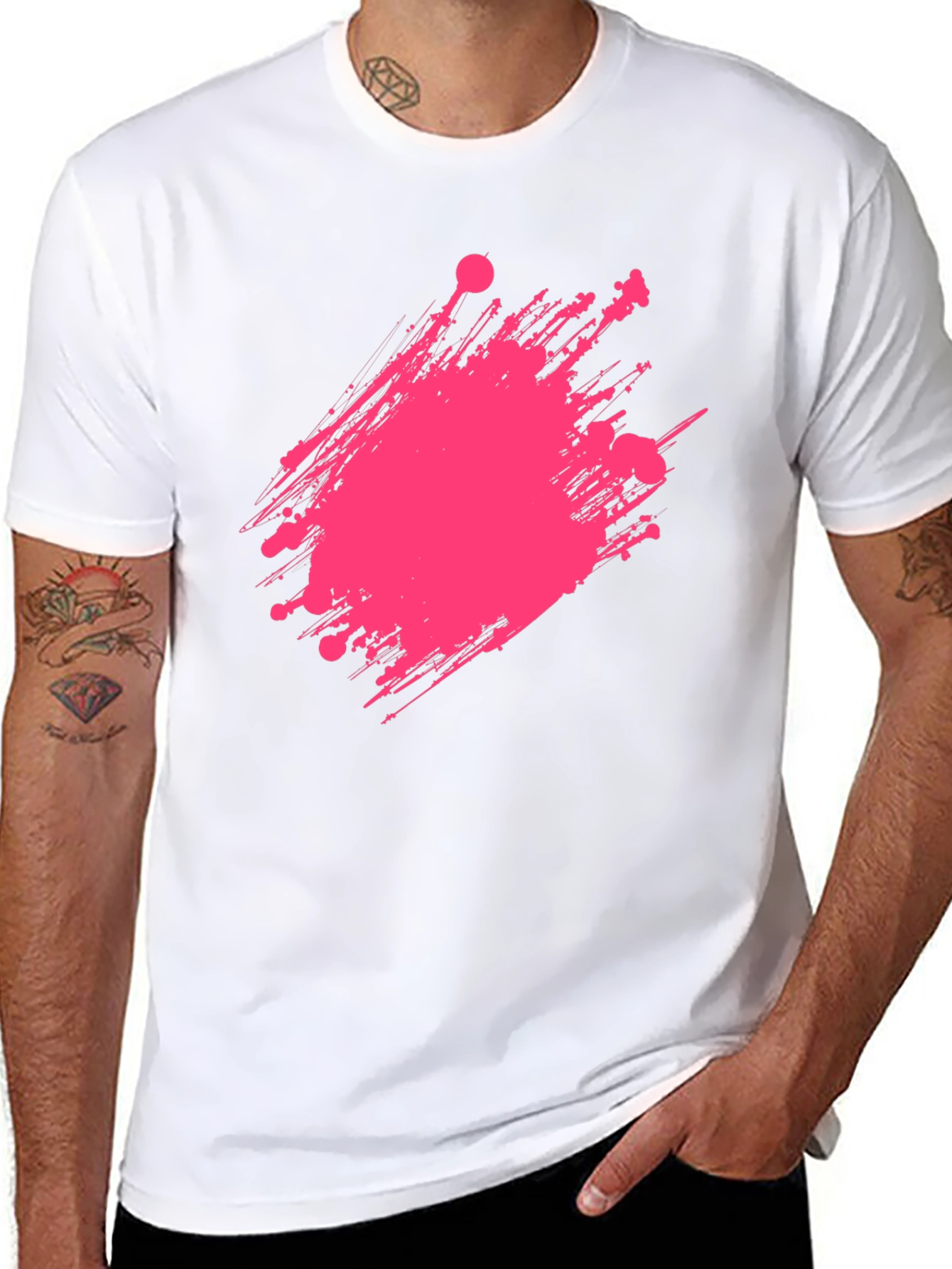Modern Graphic Print Crew Neck T-Shirt