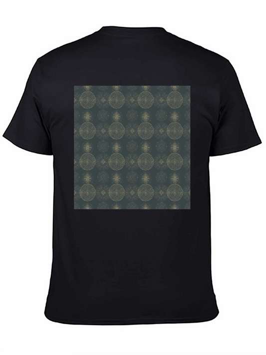 Stylish Black Tee with Geometric Pattern