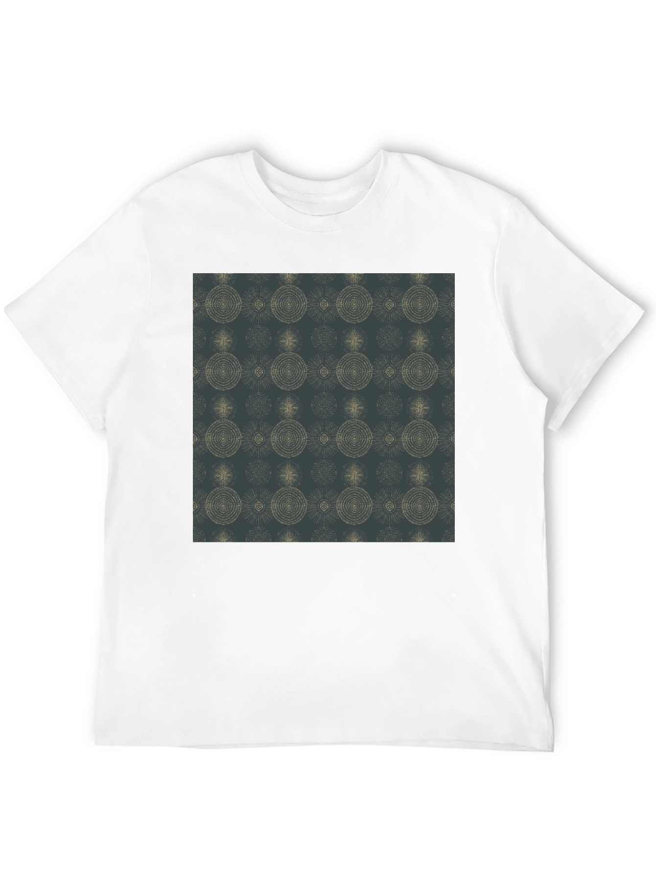 Stylish Black Tee with Geometric Pattern