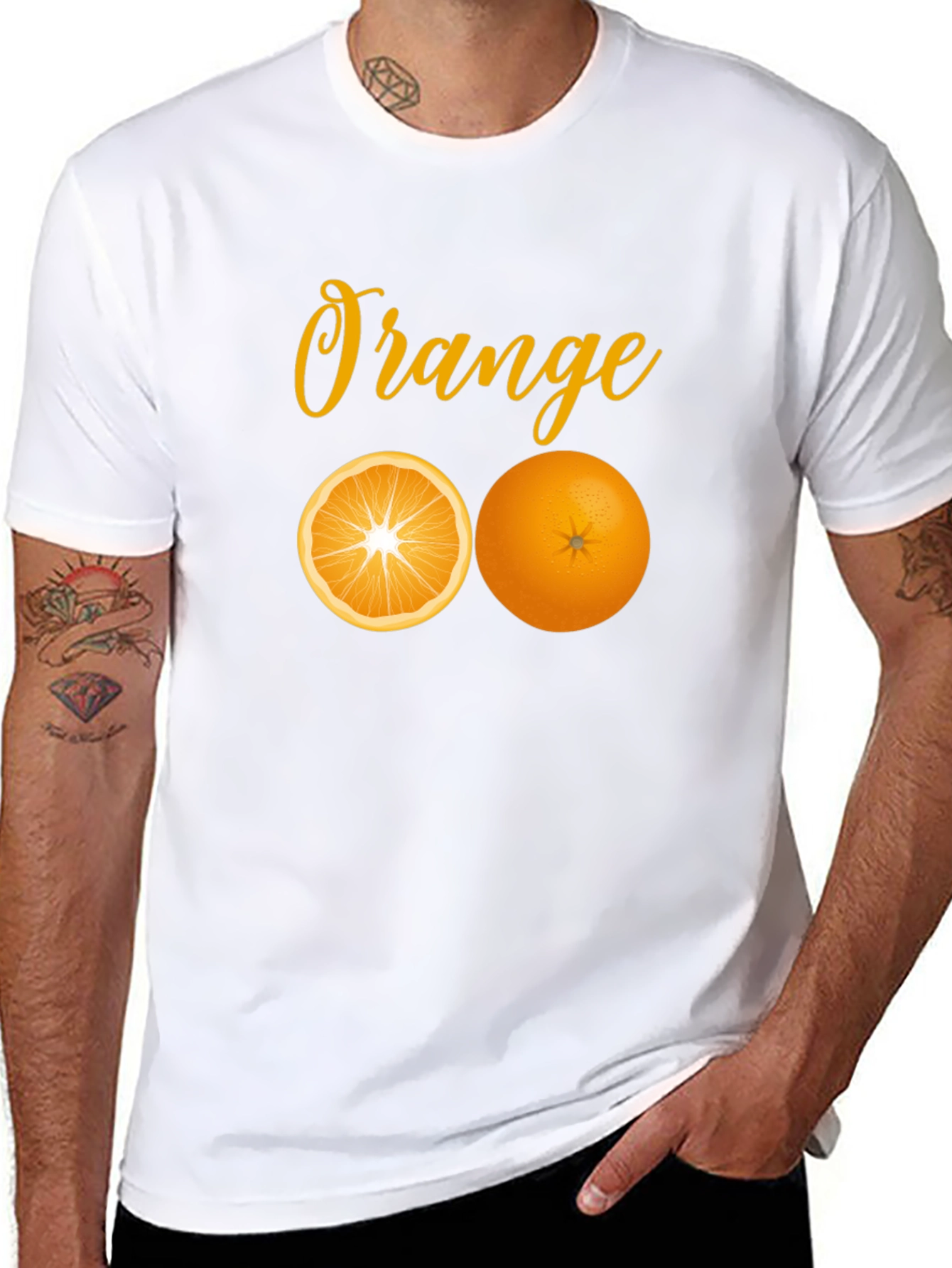 Orange Graphic Tee - Fresh Fruit Design