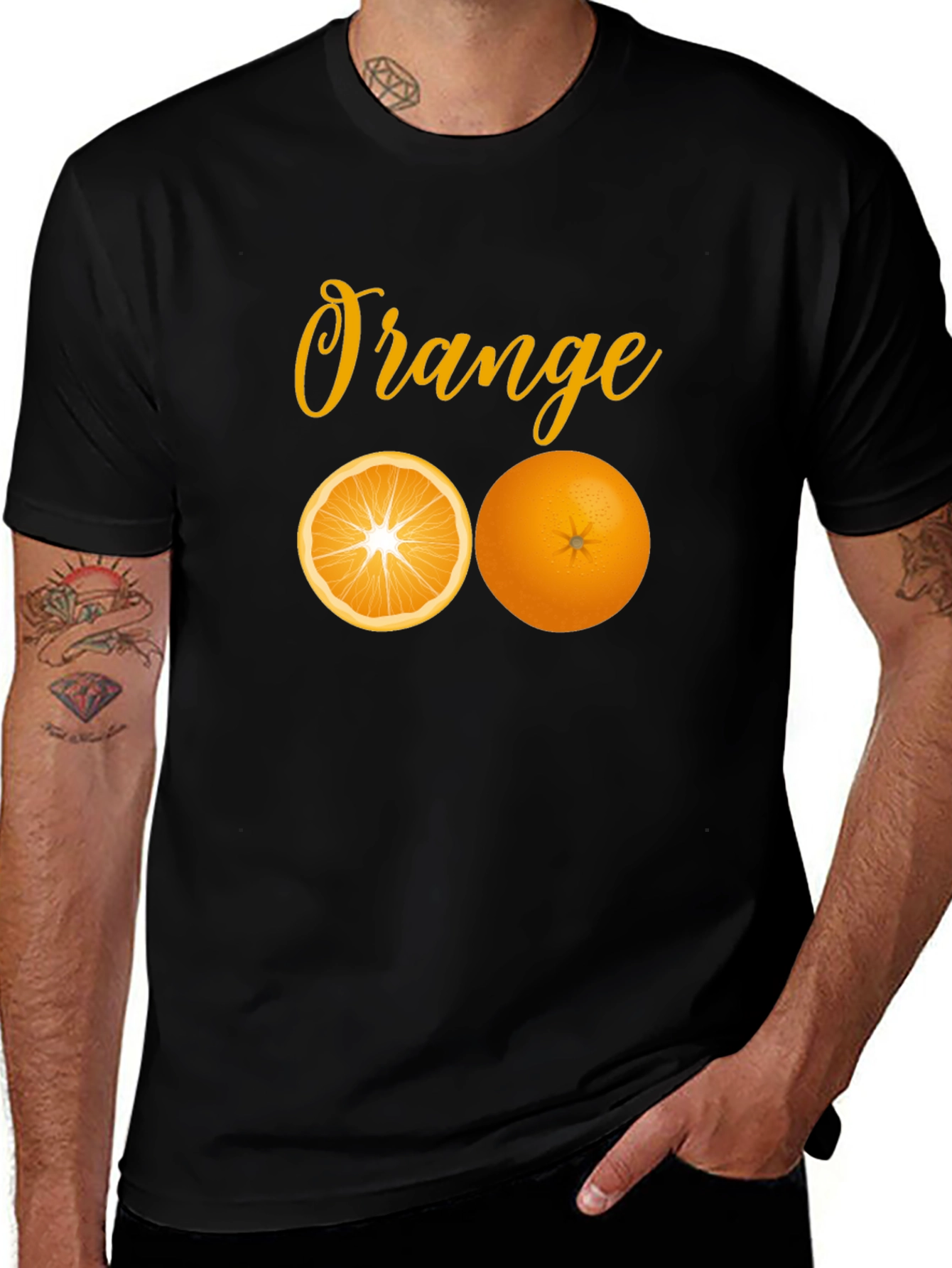 Orange Graphic Tee - Fresh Fruit Design