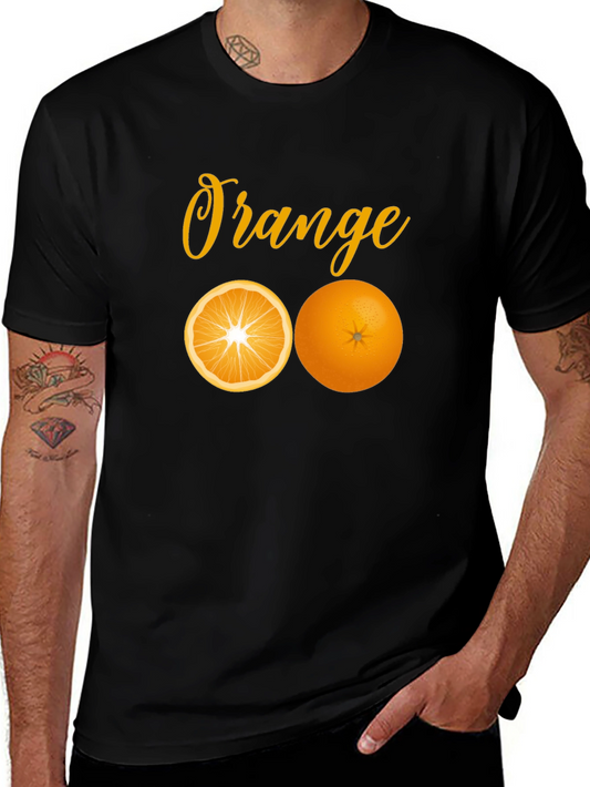 Orange Graphic Tee - Fresh Fruit Design