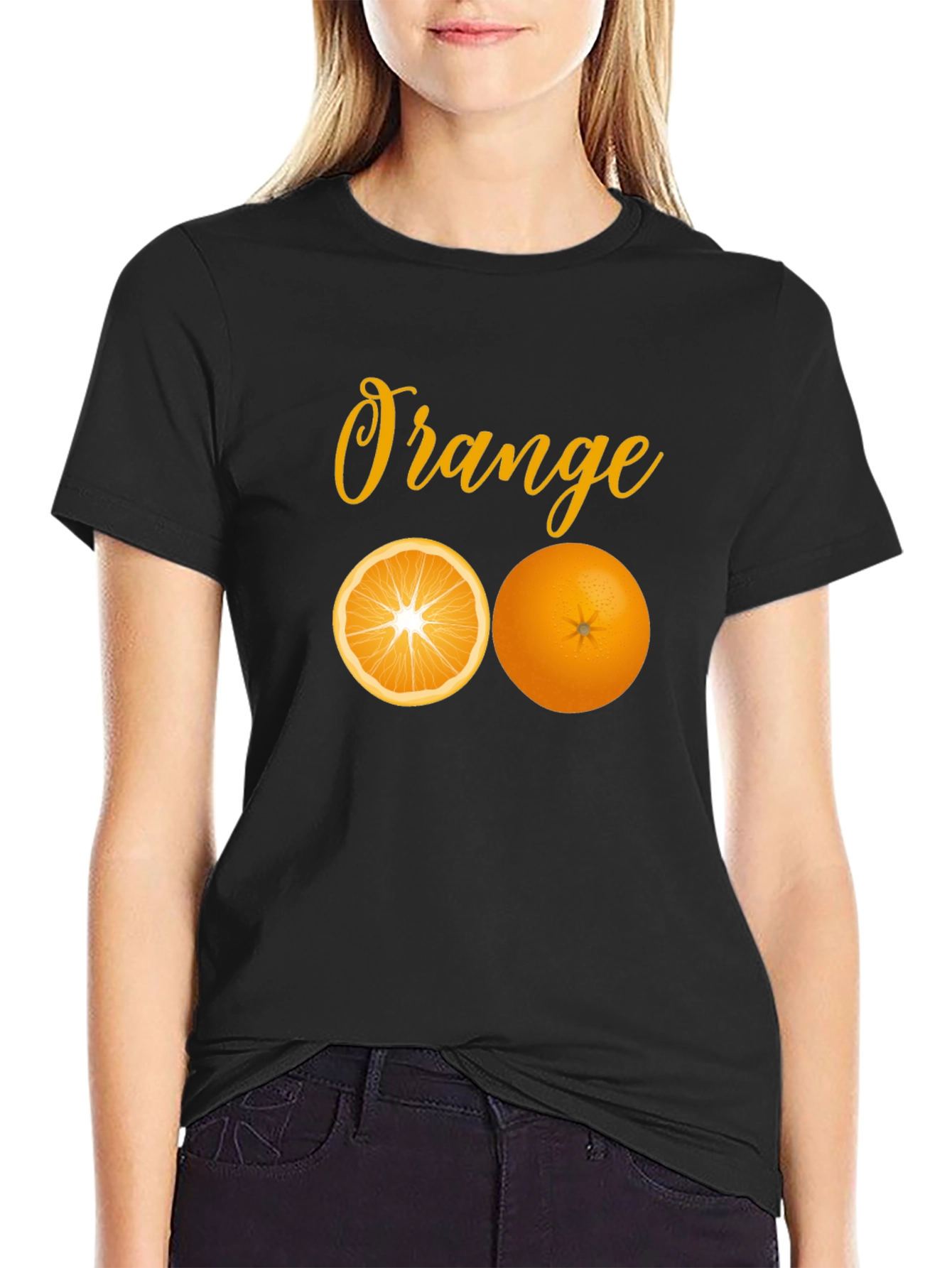 Orange Graphic Tee - Fresh Fruit Design