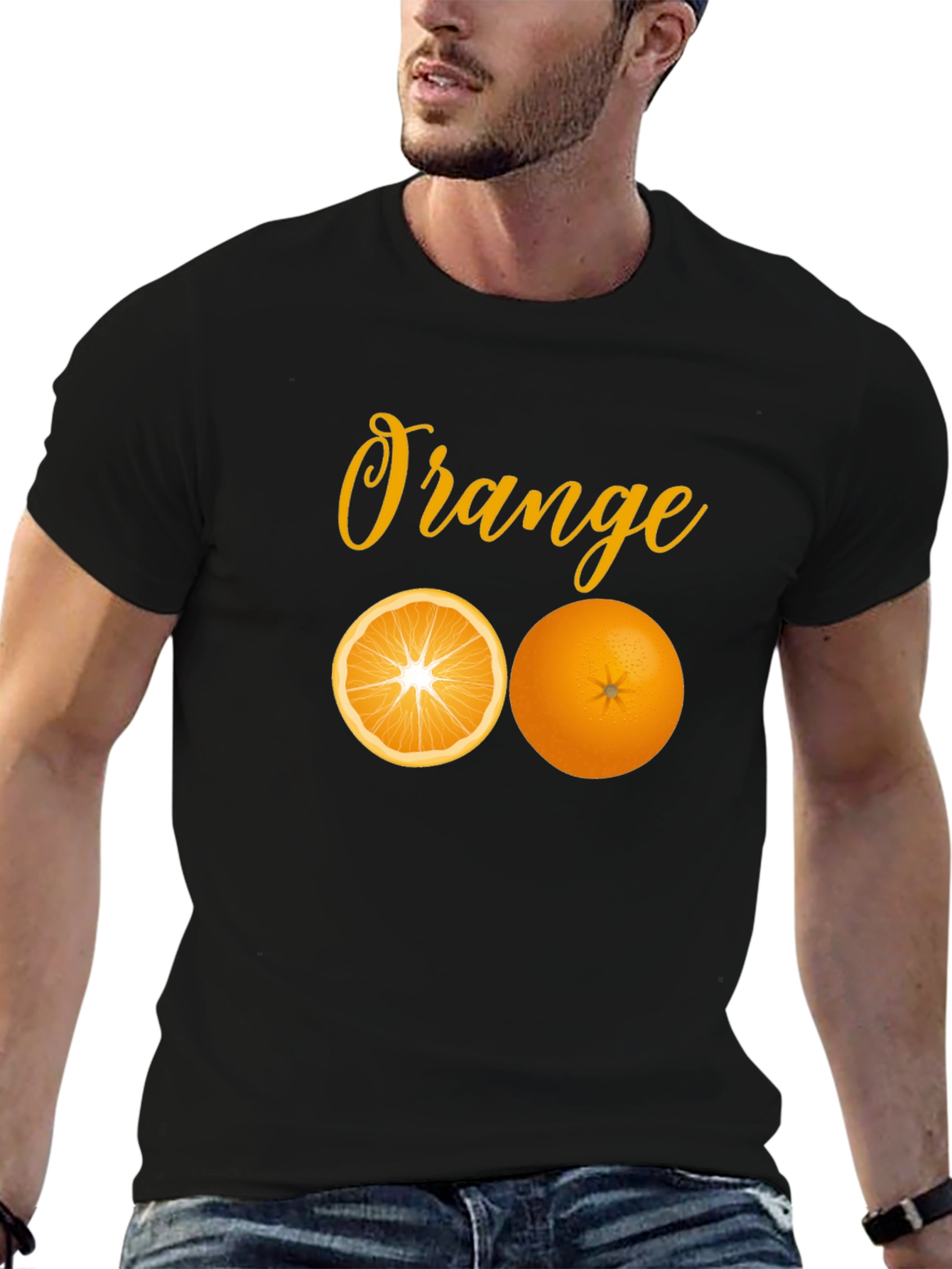 Orange Graphic Tee - Fresh Fruit Design