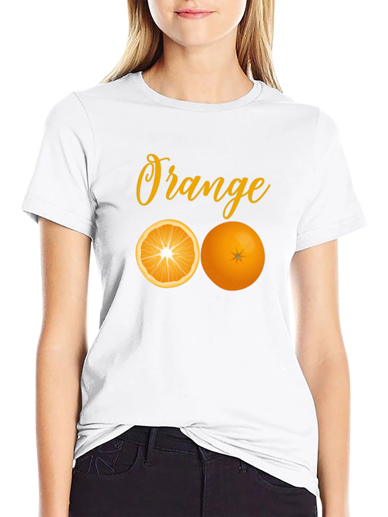 Orange Graphic Tee - Fresh Fruit Design