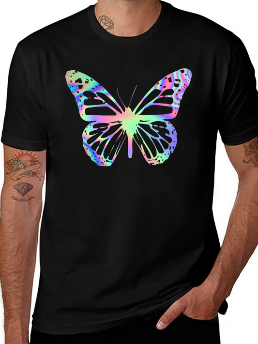 Butterfly Print Black T-Shirt