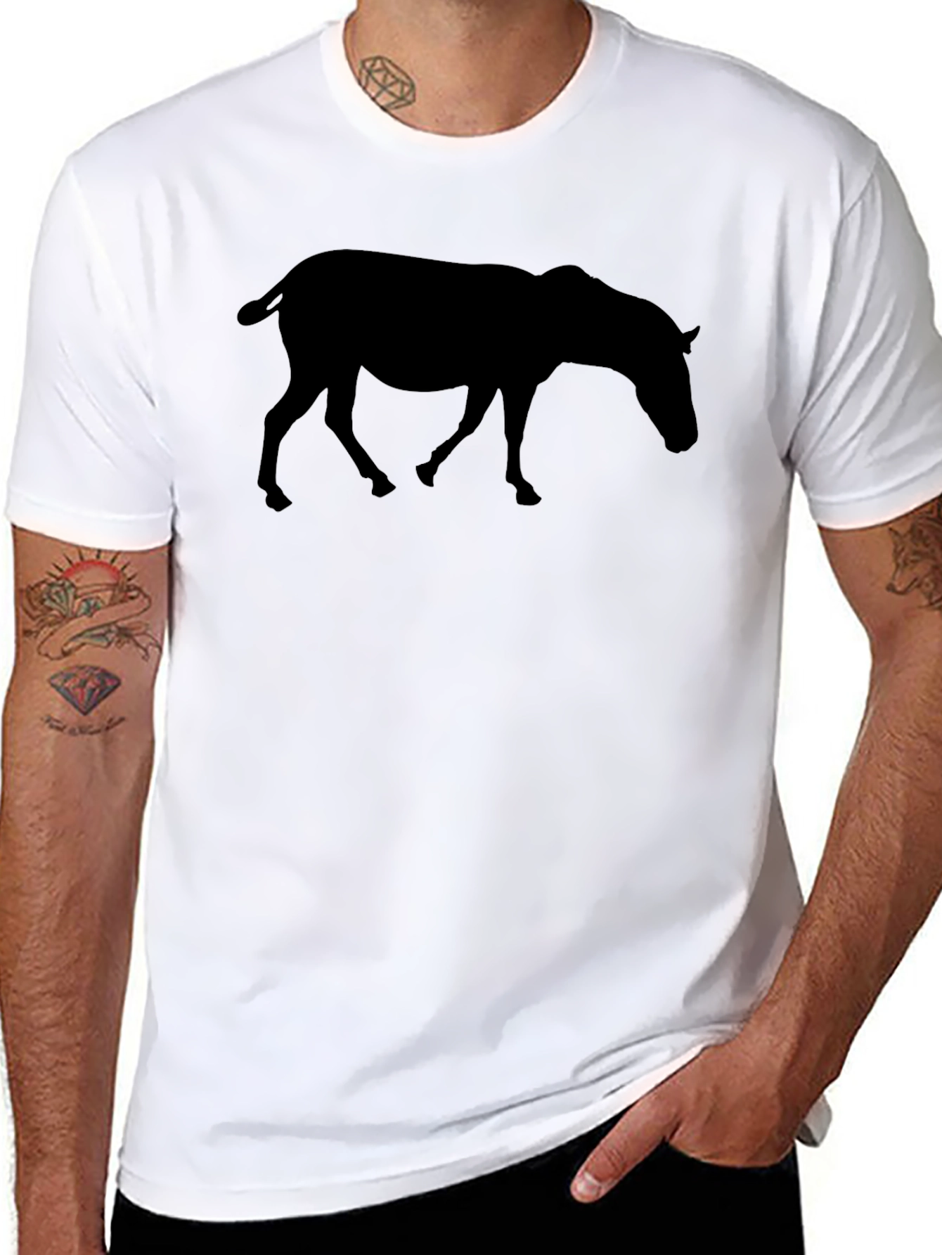 Horse Silhouette Black T-Shirt