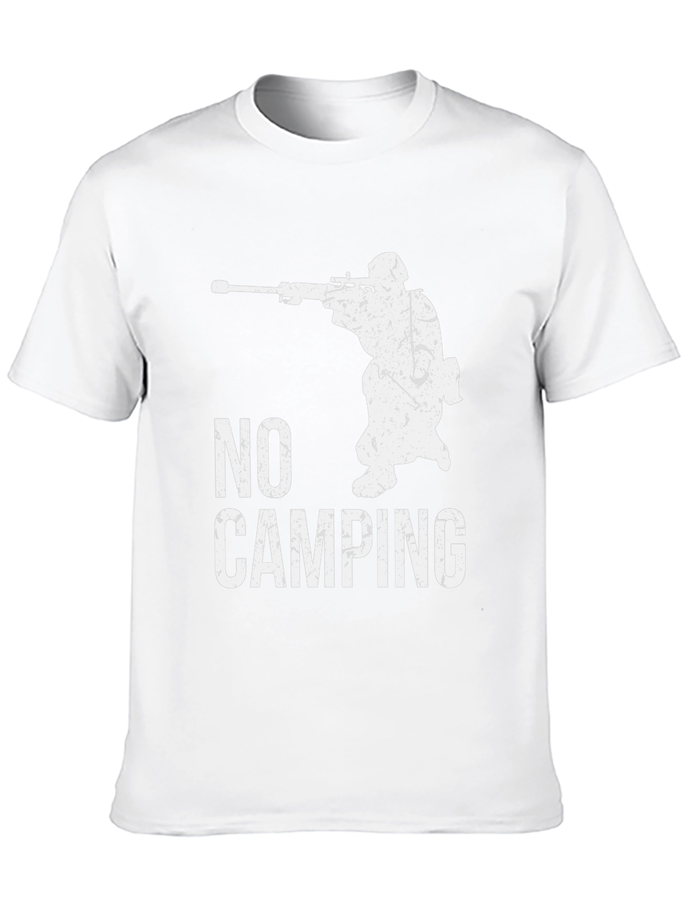 No Camping Sniper Graphic Tee - Black Cotton