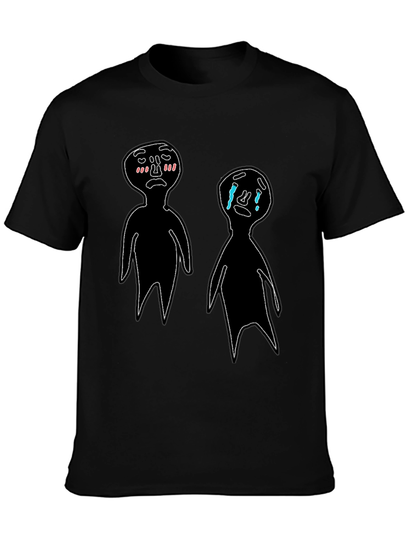Emotional Doodles Graphic Tee - Black Cotton T-Shirt