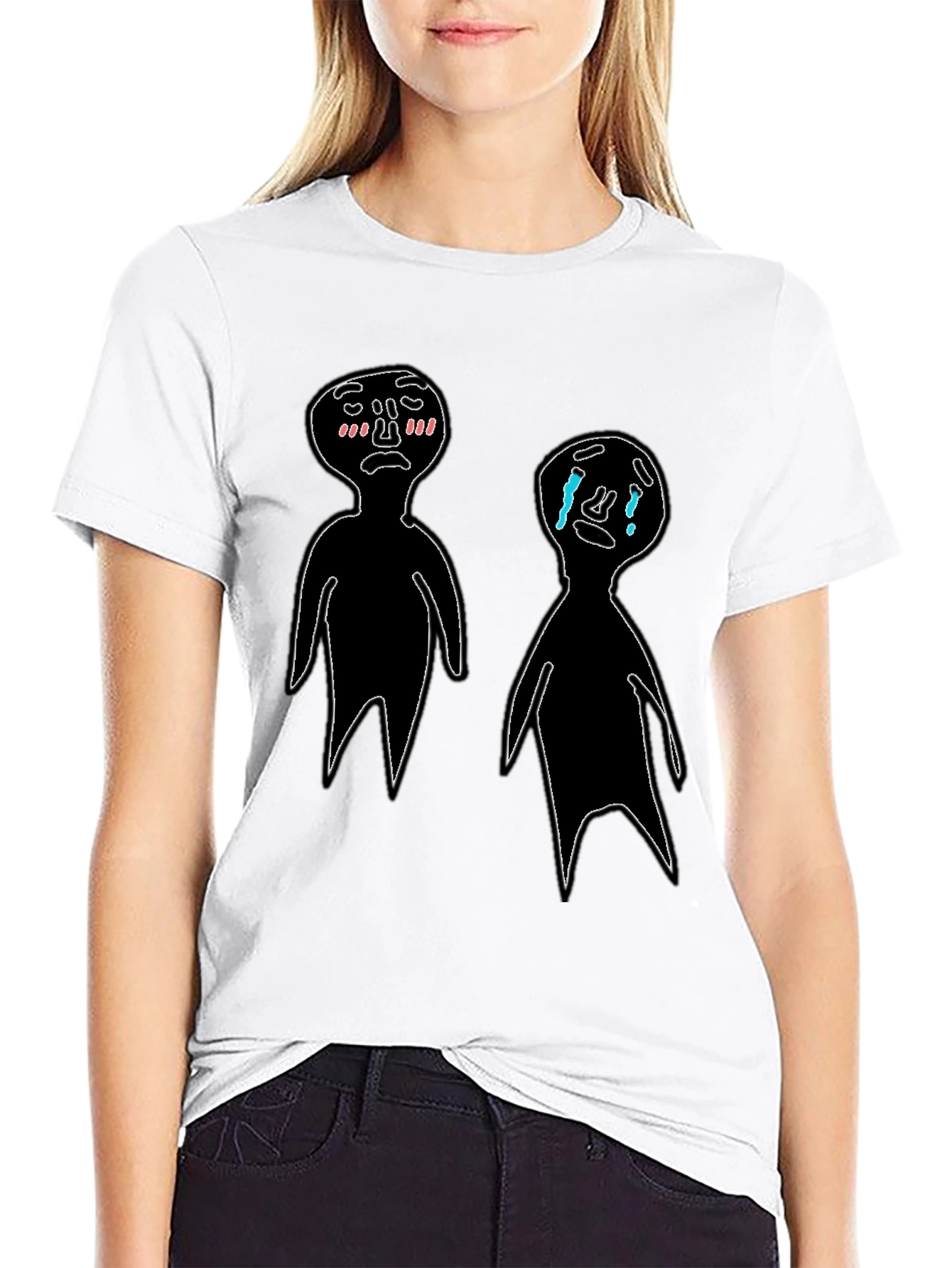 Emotional Doodles Graphic Tee - Black Cotton T-Shirt