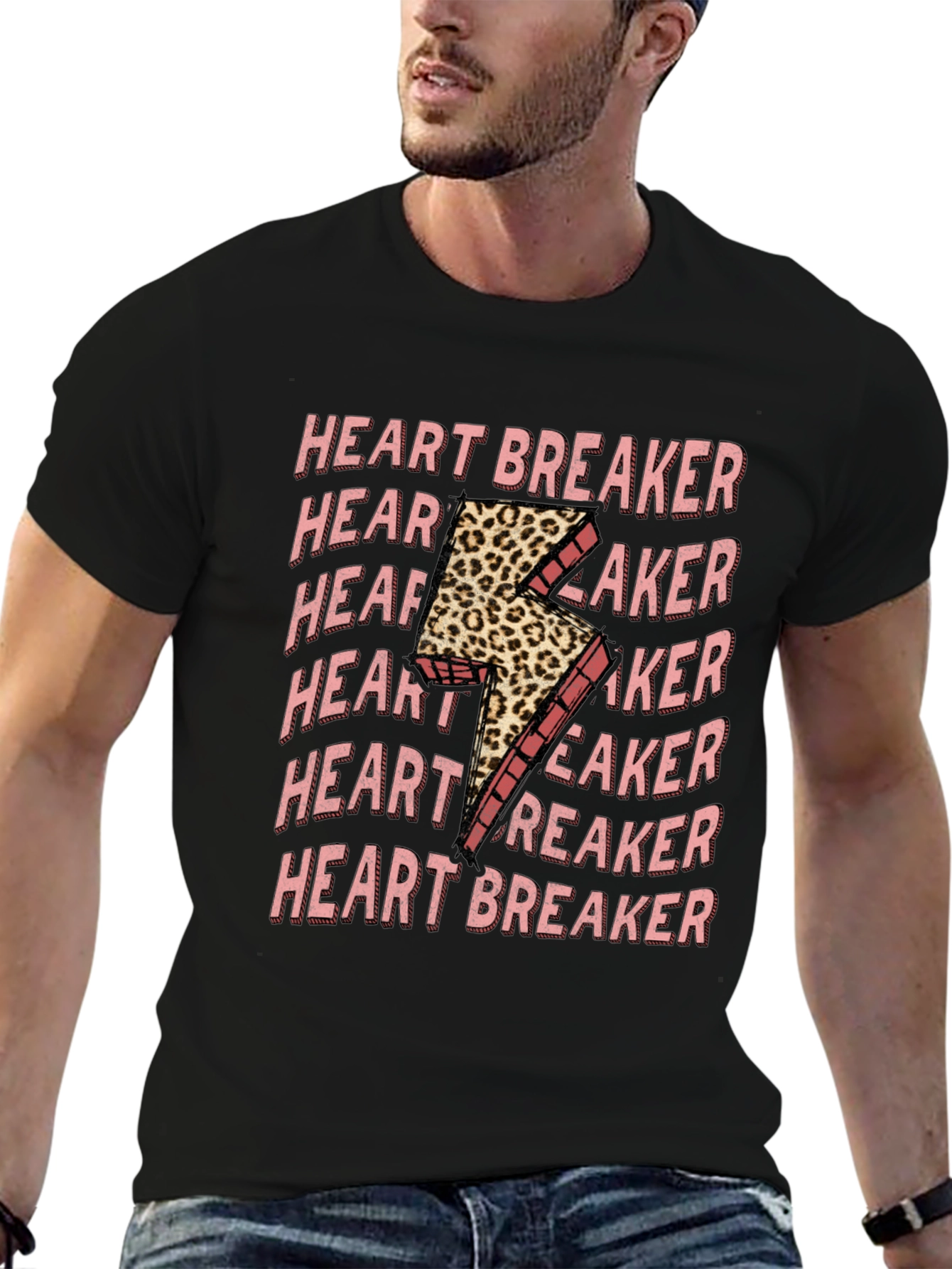 Heartbreaker Leopard Bolt Graphic Tee