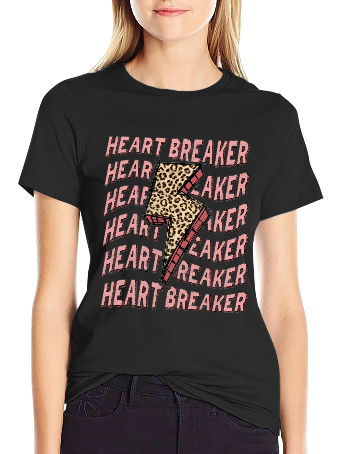 Heartbreaker Leopard Bolt Graphic Tee