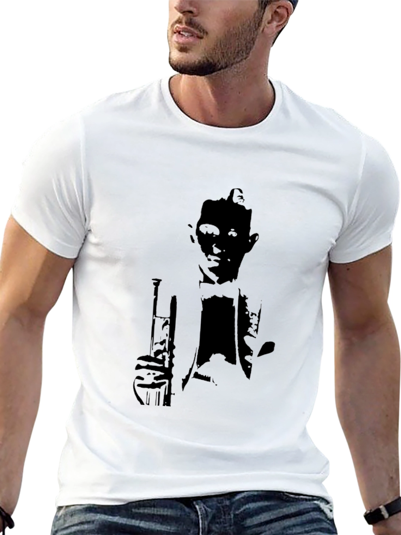Black Silhouette Musician Graphic Tee
