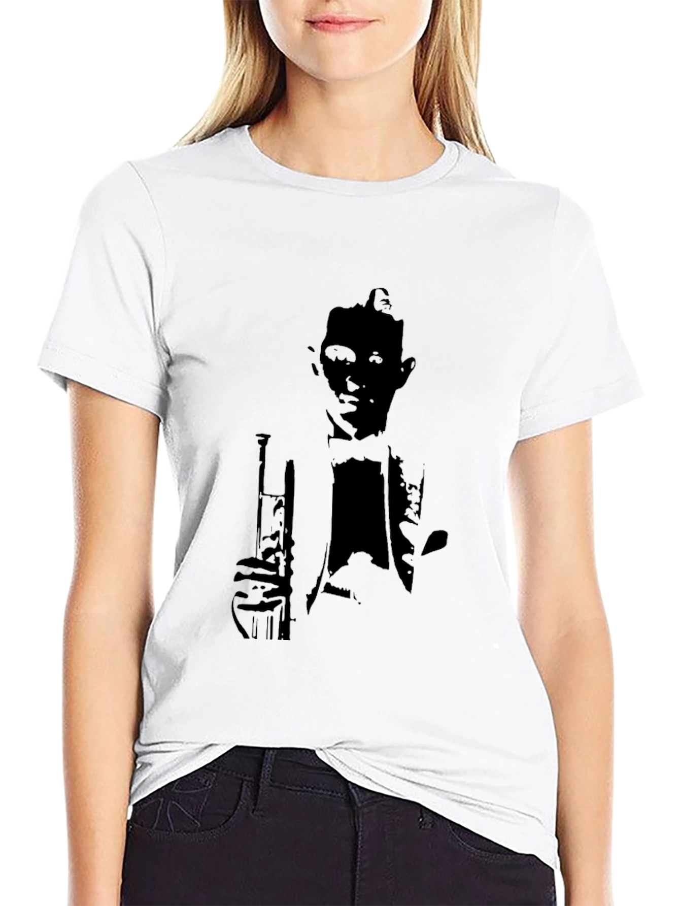Black Silhouette Musician Graphic Tee