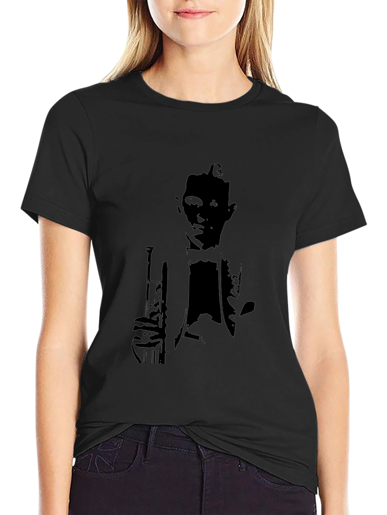 Black Silhouette Musician Graphic Tee
