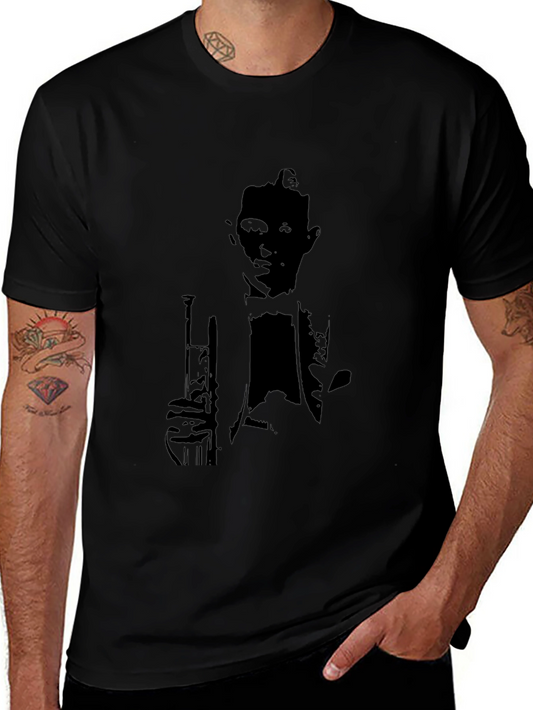 Black Silhouette Musician Graphic Tee