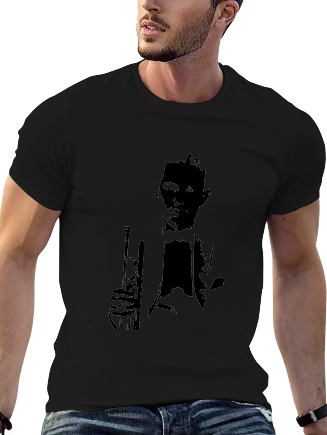Black Silhouette Musician Graphic Tee