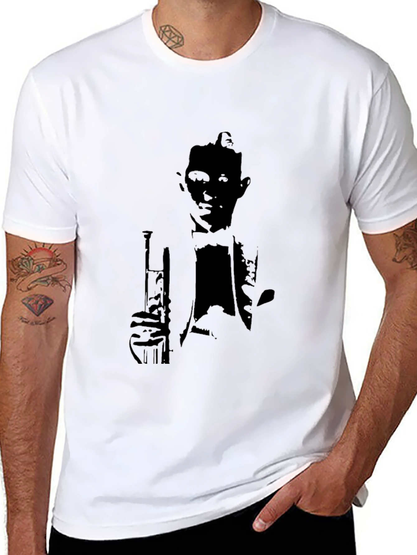 Black Silhouette Musician Graphic Tee