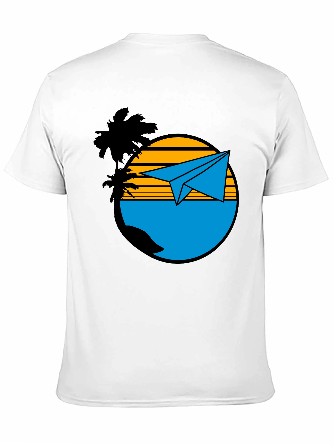 Island Paper Airplane Graphic T-Shirt - Black