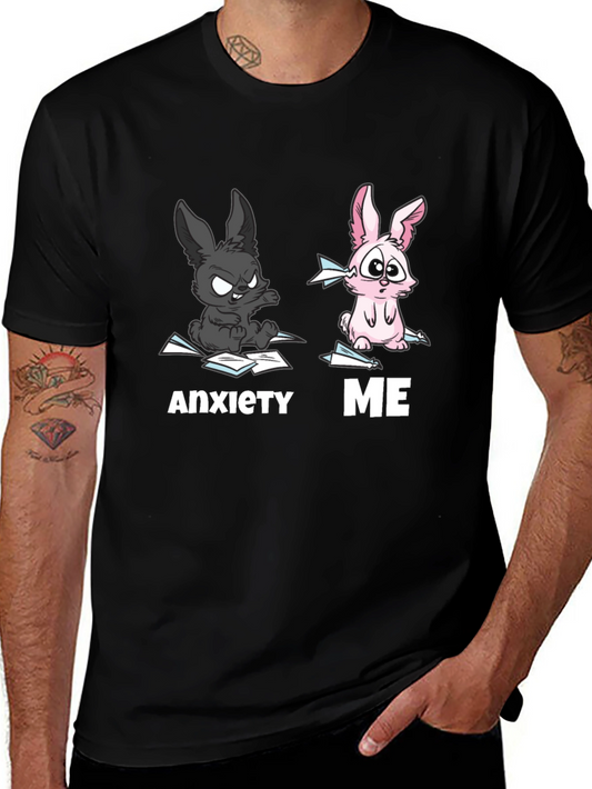 Anxiety vs Me T-Shirt Funny Rabbit Tee