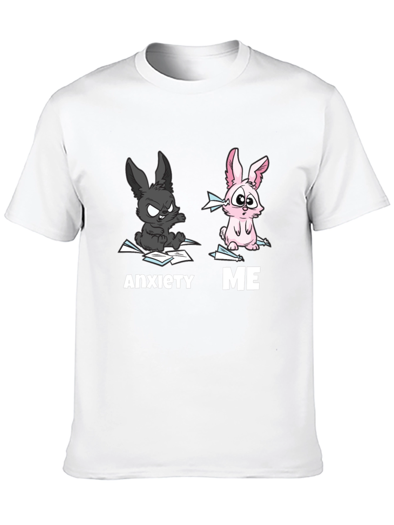Anxiety vs Me T-Shirt Funny Rabbit Tee