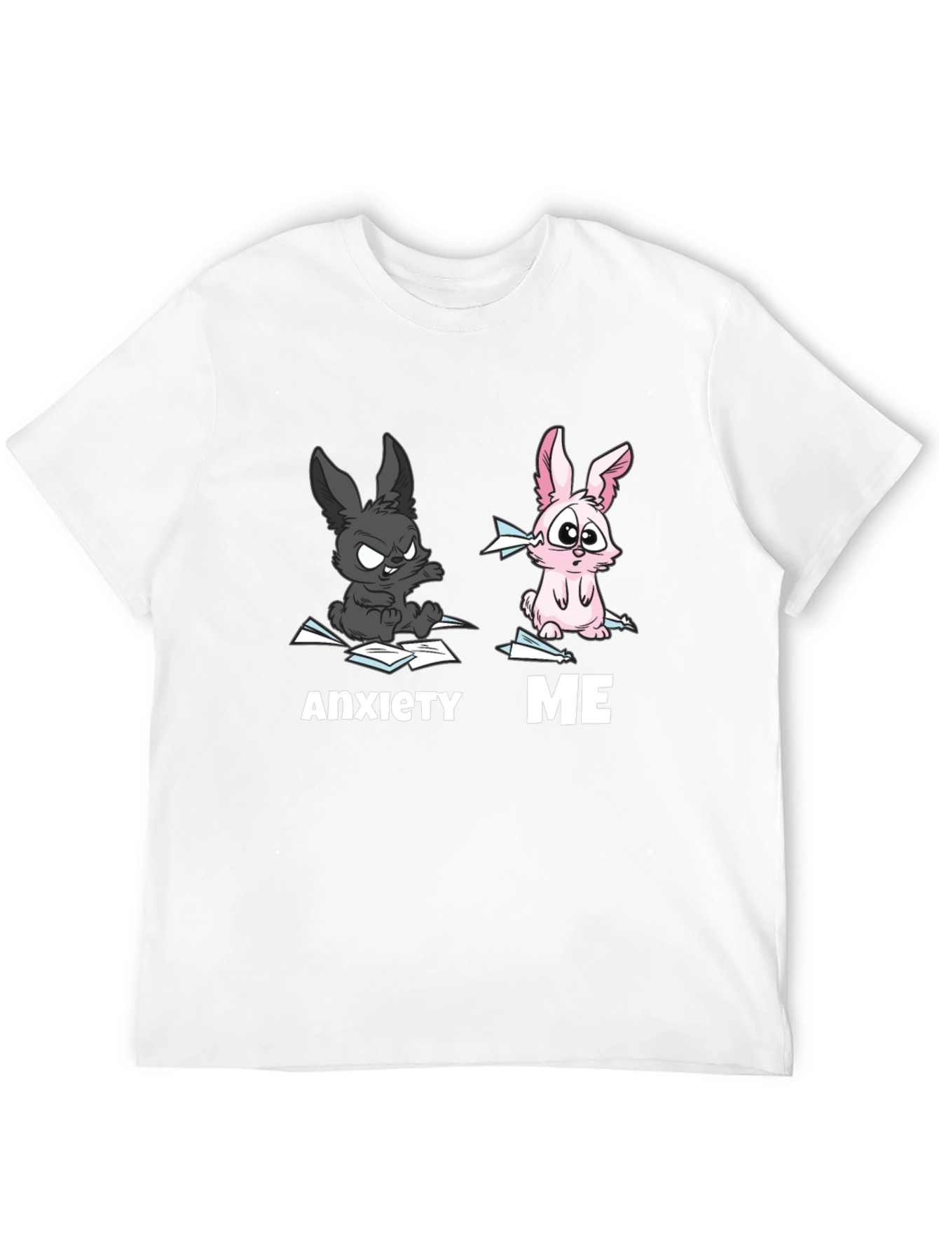 Anxiety vs Me T-Shirt Funny Rabbit Tee