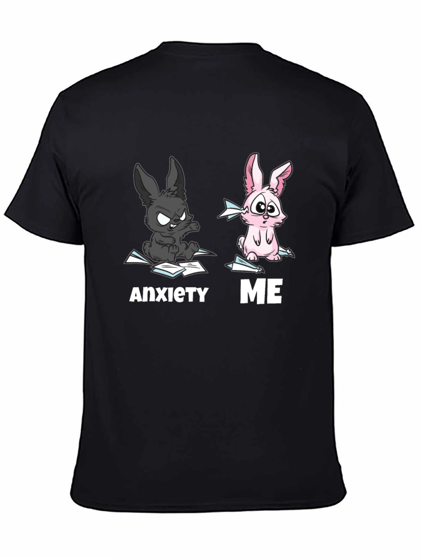 Anxiety vs Me T-Shirt Funny Rabbit Tee