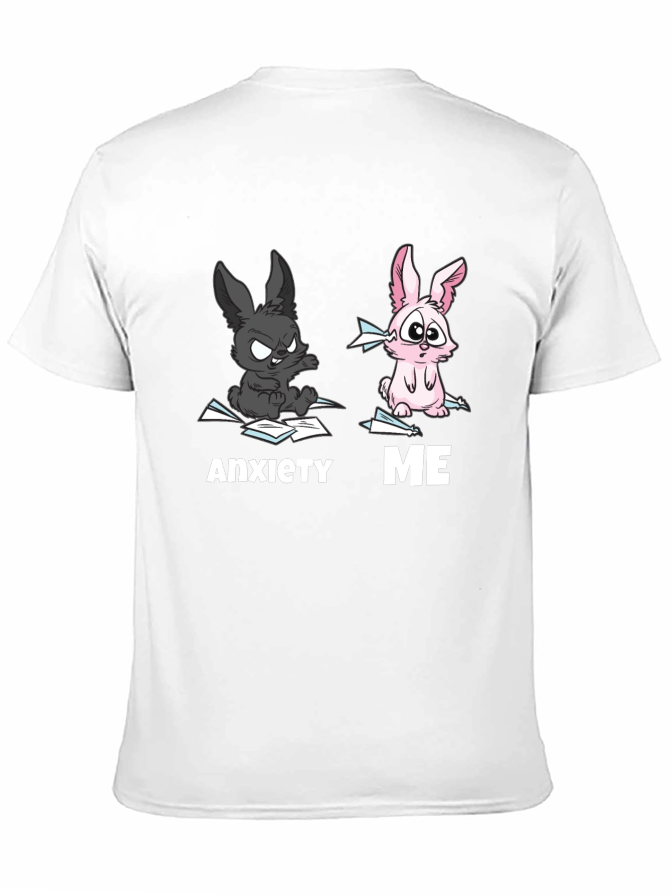 Anxiety vs Me T-Shirt Funny Rabbit Tee