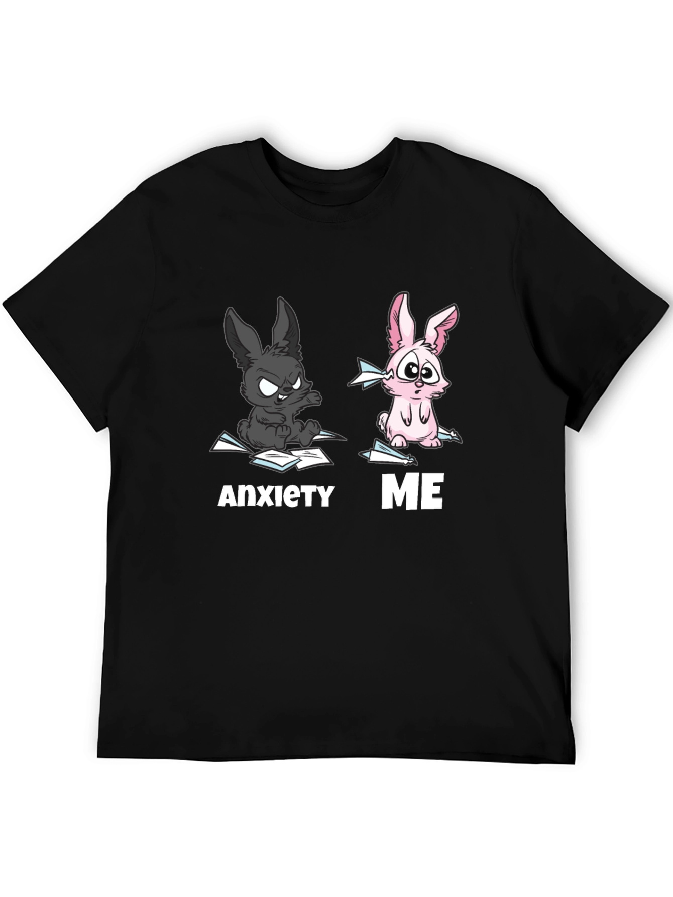 Anxiety vs Me T-Shirt Funny Rabbit Tee