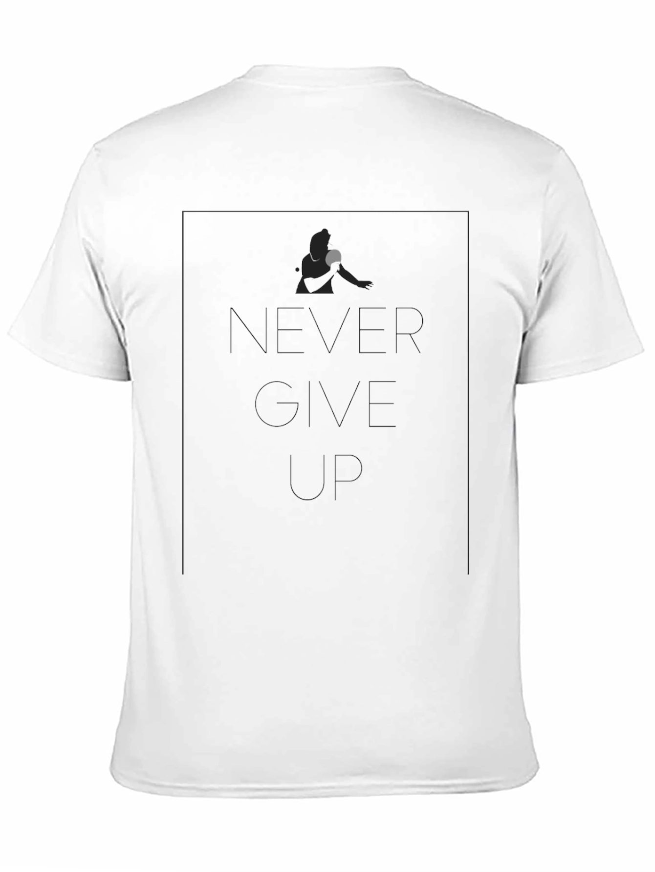 Never Give Up Table Tennis Player Black T-Shirt